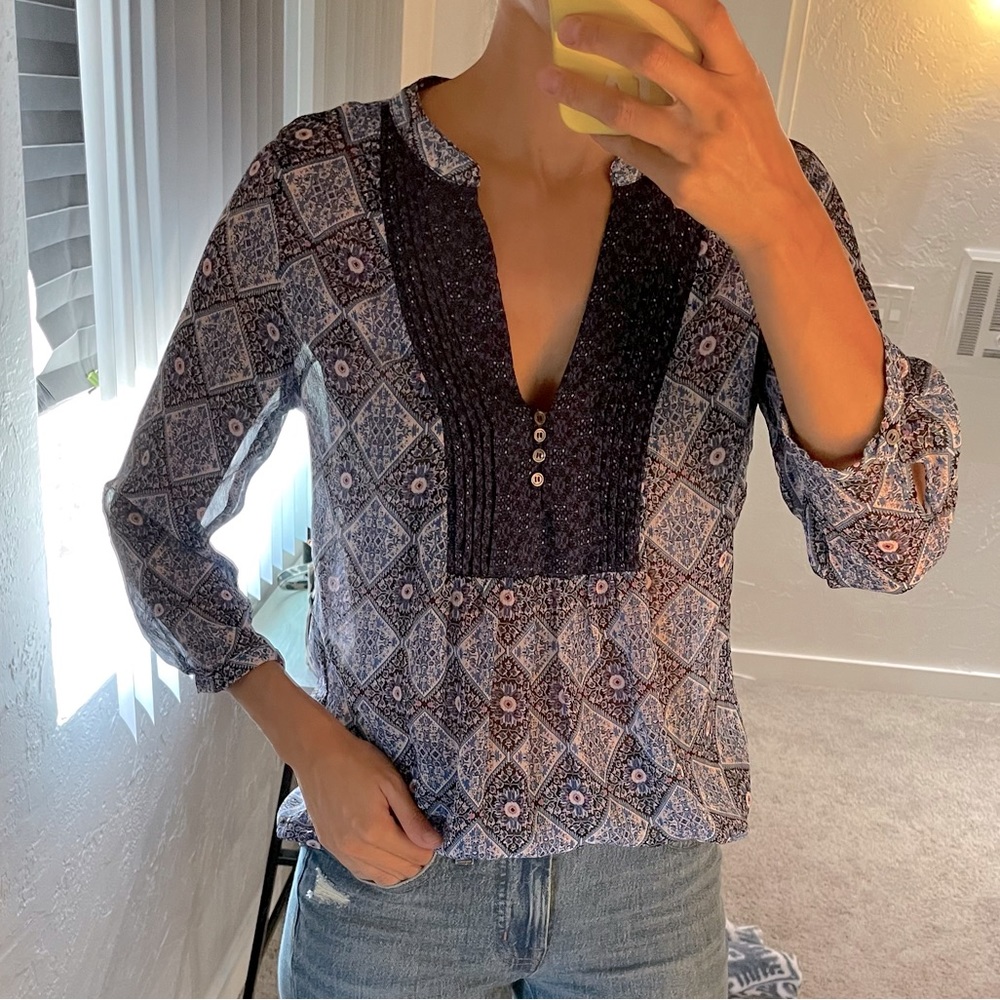 Rose & Olive blouse - multi color (dominant being blouse/purple) size S